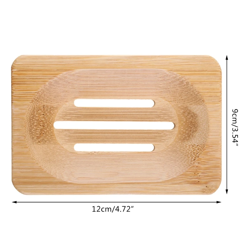 

E7CF Natural Wood Shower Soap Tray Dish Storage Holder Plate Bathroom Soap Water Filter Dishes Case