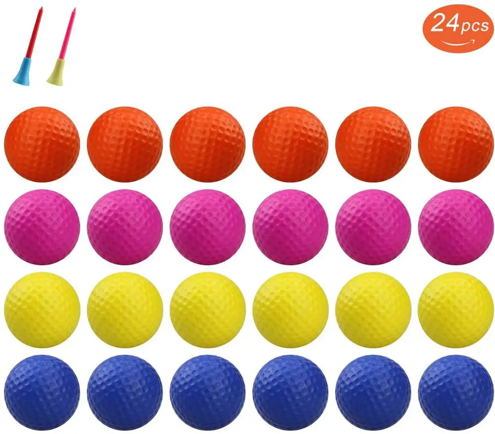 Мячи для игры в гольф 12/24 шт., мягкие эластичные мячи из пены для игры в гольф, мячи для тренировок в помещении и на улице