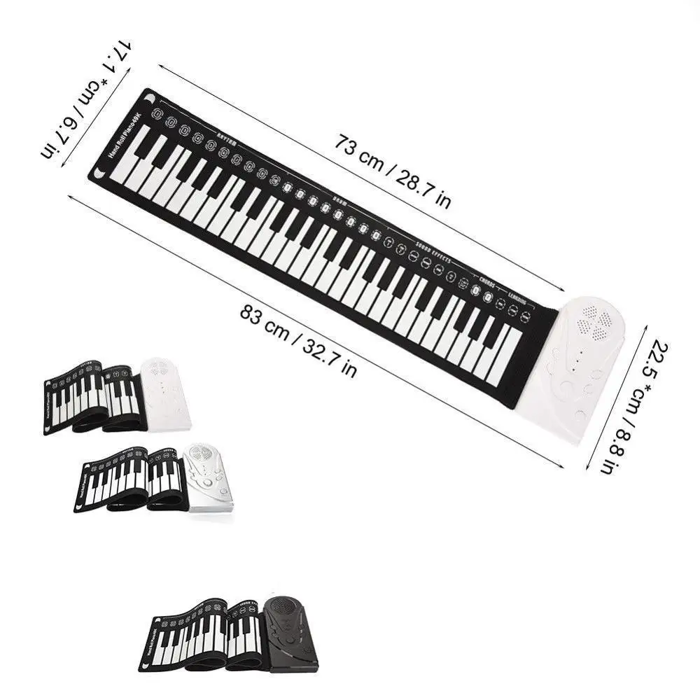 49 клавиш портативная Гибкая цифровая пианино клавиатура силиконовая