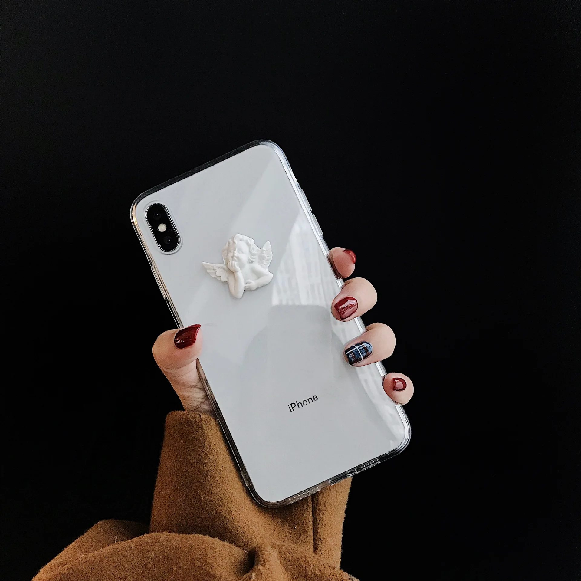 Литературный милый чехол для телефона с маленьким ангелом 7 8 Plus Прозрачный