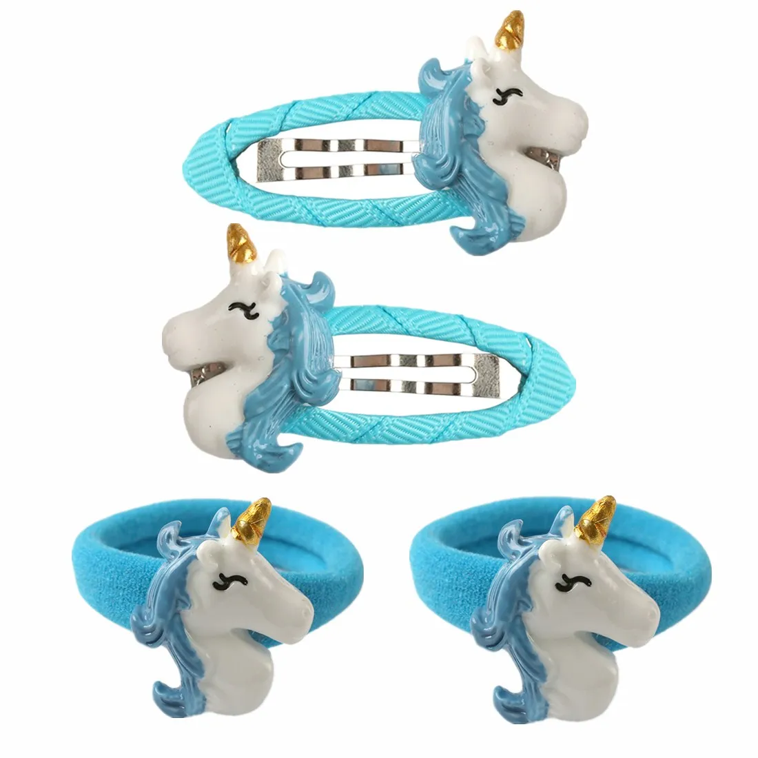 XIMA 4pcs/lot Mini Cartoon Flamingo Owl Hairpins Kids Unicorn Hair Ties for Princess Girls Unicorn Hair Band Hair Accessories