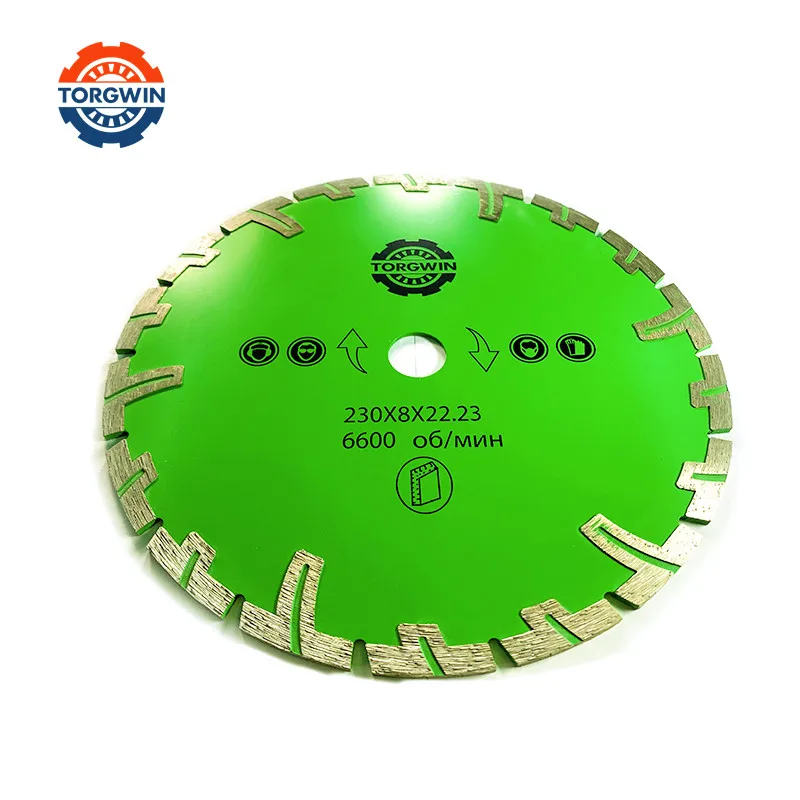 Diamond blade with turbo segments protective teeth for dry cutting of granite concrete slate gypsum clinker wood and others | Инструменты
