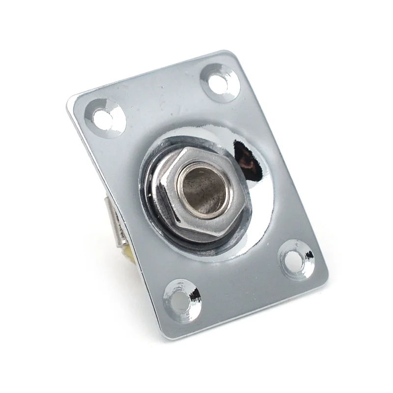 platz stil jack platte gitarre bass jack 14 ausgang eingang jack für lp sg tele elektrische gitarre chrome schwarz goldene free global shipping