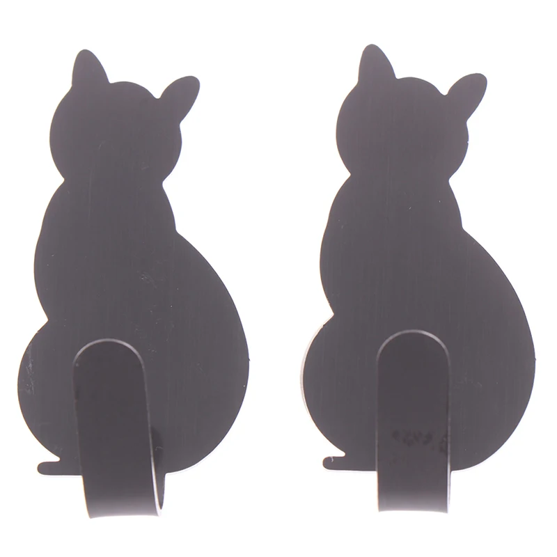 2 шт. самоклеящиеся крючки Cat Pattern футляр для хранения держатель ванной кухонная