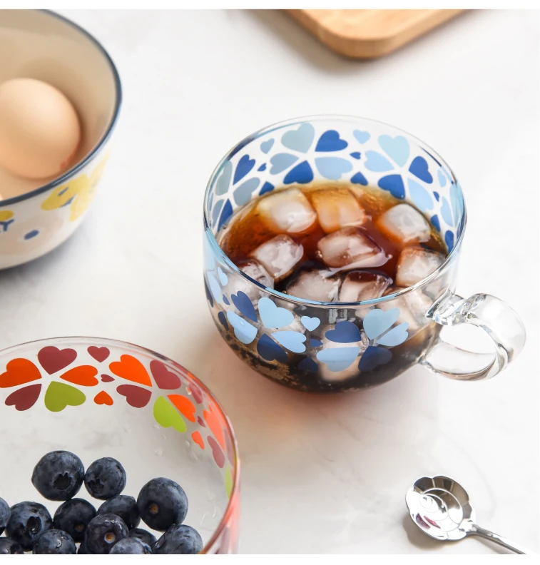 

Cute Transparent Tea Glass Cup Coffee Handle Espresso Milk Water Glass Cup Handle Copos De Vidro Kitchen Dining Bar EA60BL