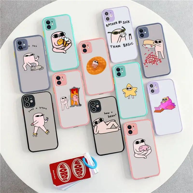 

Pink Cartoon Funny big eyes ketnipz Phone Case for iPhone 11 12 13 mini pro XS MAX 8 7 6 6S Plus X XR Translucent Matte Case