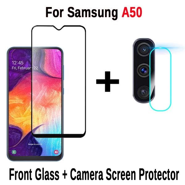 For Samsung A50 Для samsung Galaxy A50 A40 A70 A30 A20 A10 защита экрана и камеры закаленное стекло для samsung A 50 70 40 Защитная стеклянная пленка - Цвет: For Samsung A50