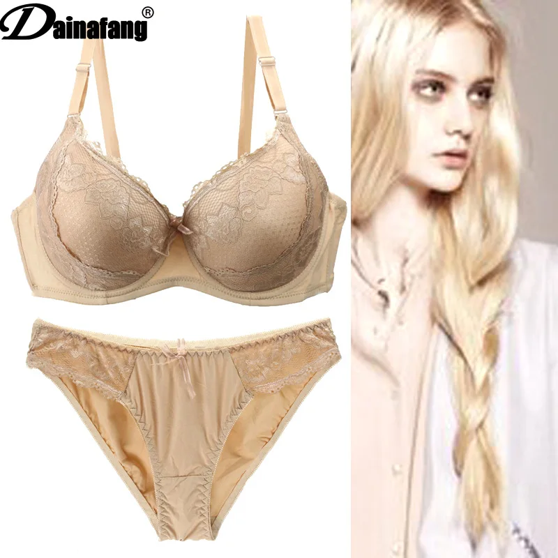 Новый комплект нижнего белья сексуальные кружевные бежевые бюстгальтеры