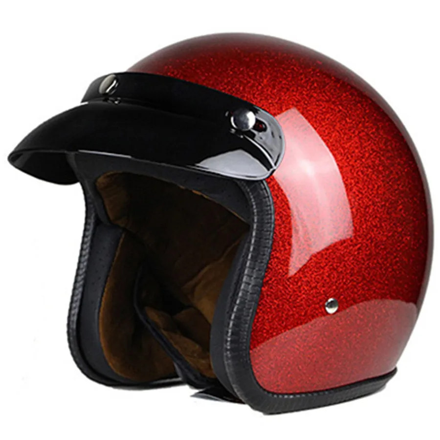 

Винтажный мотоциклетный шлем Vega для мужчин и женщин, классический ретро-дизайн с открытым лицом, легкий сертифицированный в горошек для мот...