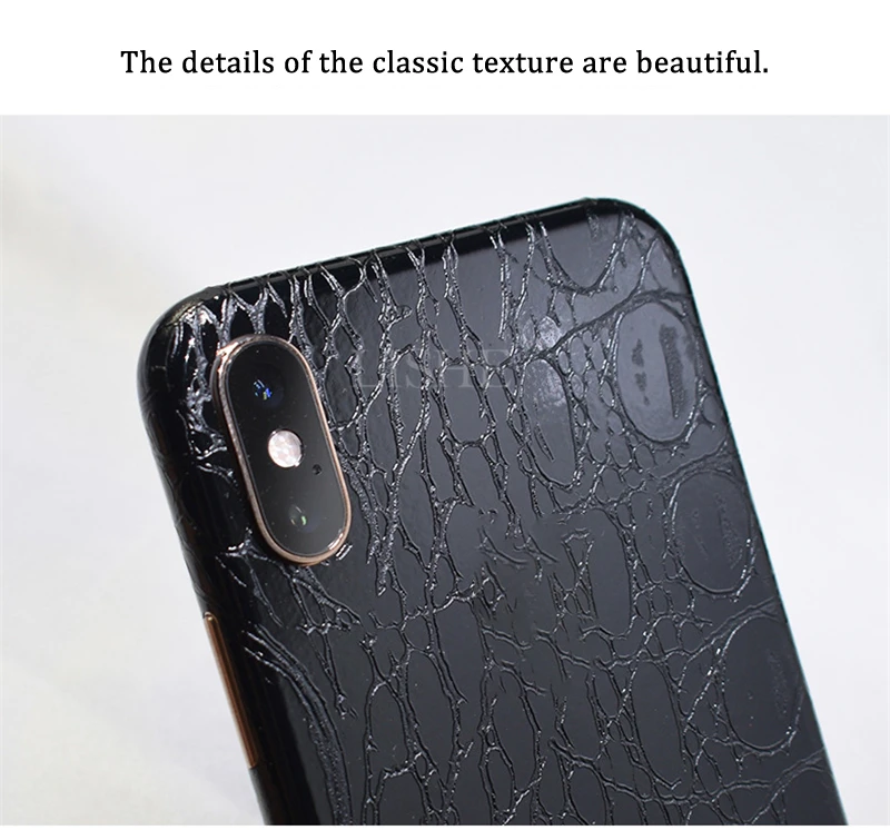 Наклейка для телефона для iPhone Xs Max Xr X Xs 6 7 8 6S 7/8 Plus Аллигатор Змеиный сотовой камень, алмаз текстура ПВХ скины стикер s