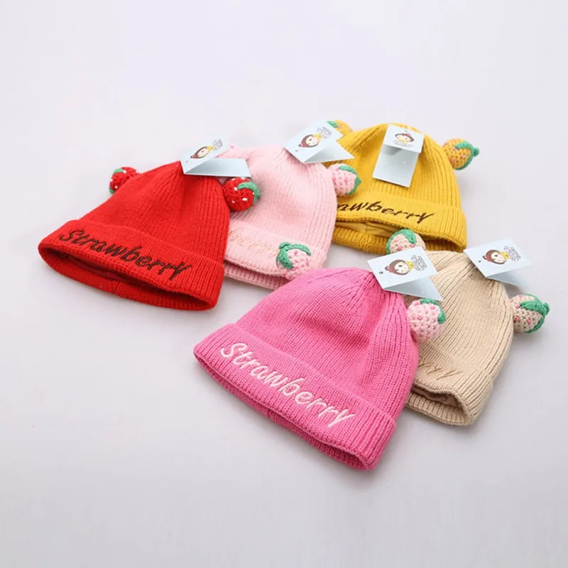 

Winter Hats For Kid Knit Cotton Baby Hat 2020 Children Fur Hats For Girls Boys Warm Cap