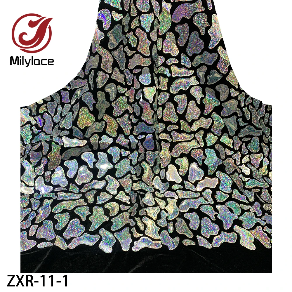Новый дизайн расшитая блестками африканская французская бархатная кружевная