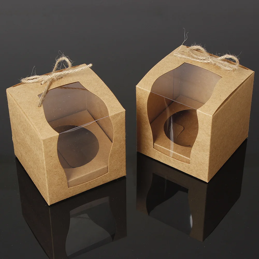 

12x Vintage Kraft Paper Cake Cupcake Muffin Boxes Bakery Box Wedding Favors Gifts Packaging Boxes Baby Shower