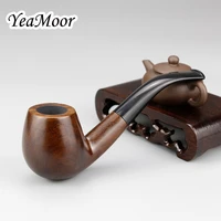 new bent wooden smoking pipe tobacco accessory 9mm filter ebony wood pipe handmade tobacco pipe smoke tools gift