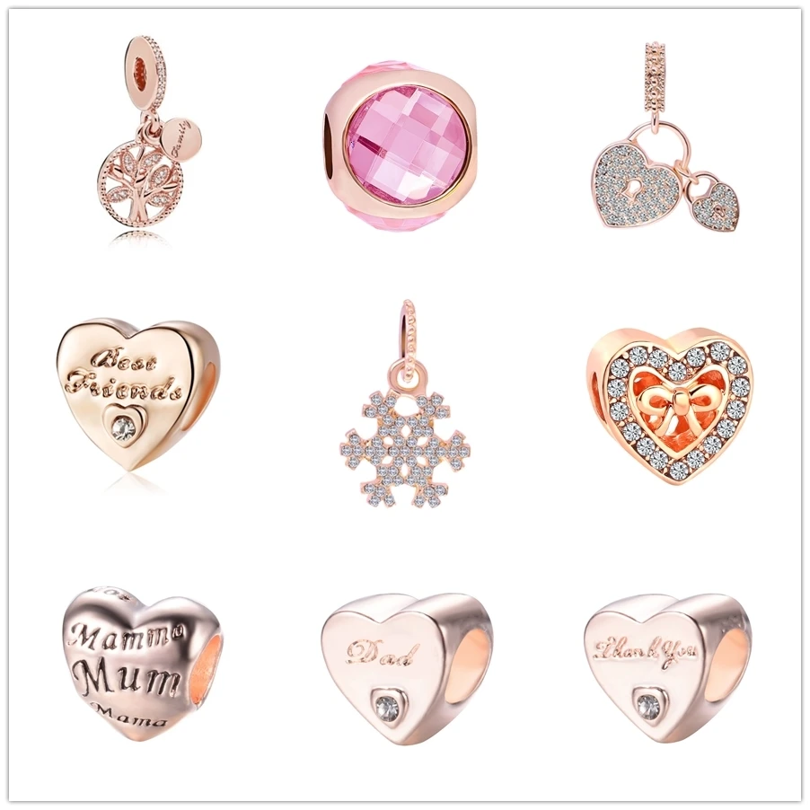 Лидер продаж подвеска из розового золота с изображением дерева жизни снежинки