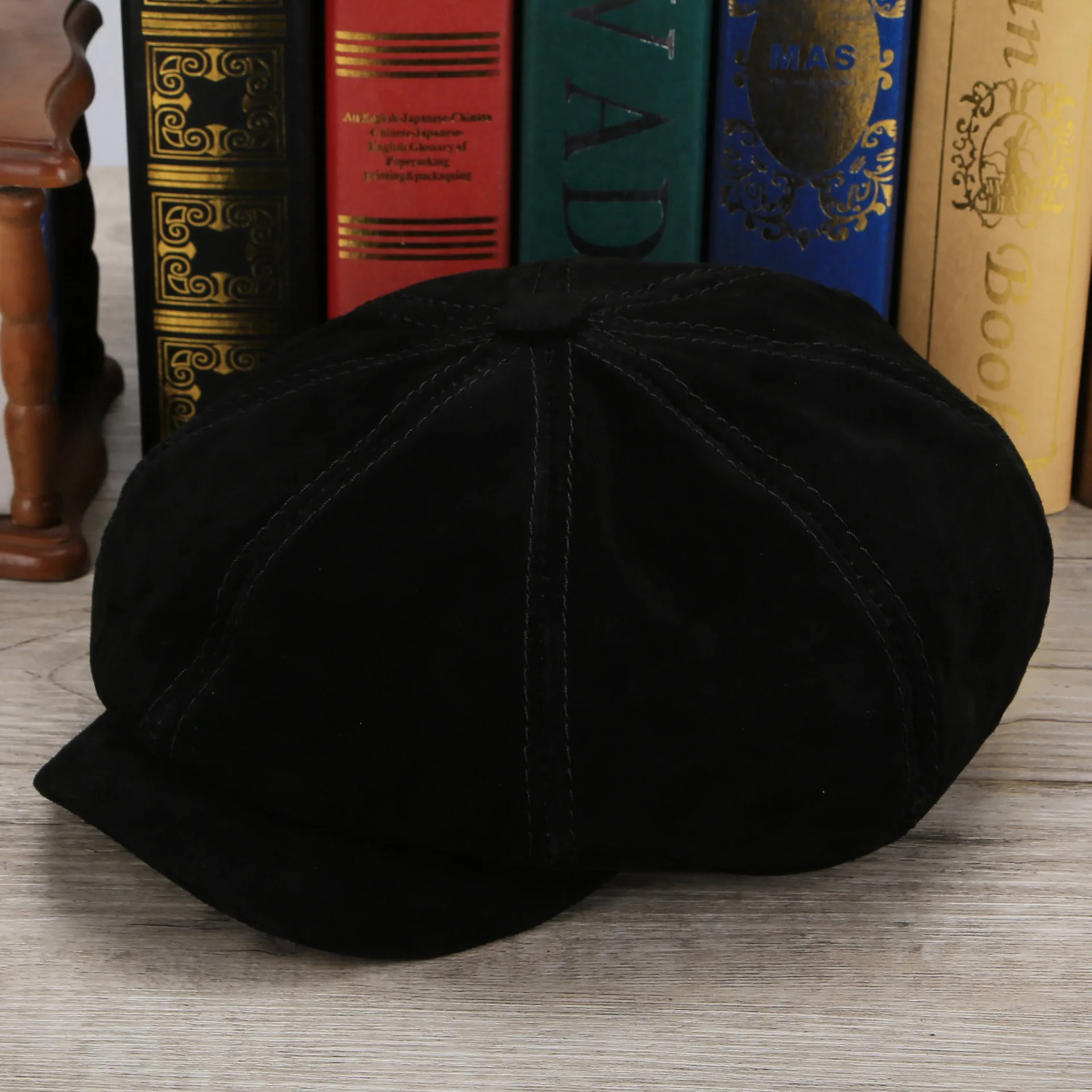 Кепка из овечьей кожи X160 британская теплая Модная кепка газетчика универсальные