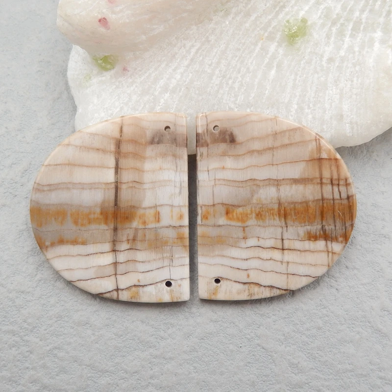 

Wholesale gemstone,Wave jasper Gemstone women earring bead,Charms Women Earrings Jewelry Gift Gem Customized,35x29x3mm13.5g