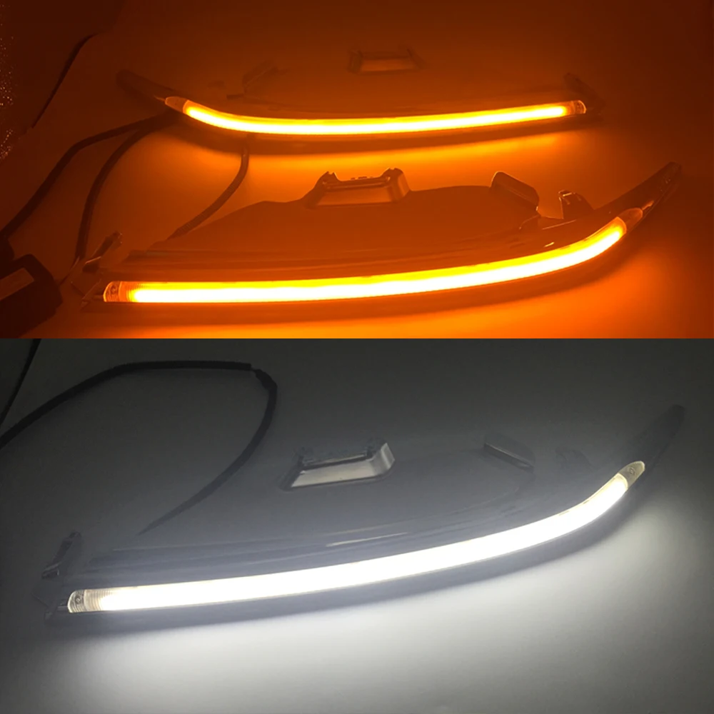 Car Flashing 2Pcs For Toyota Camry 2015 2016 2017 2018 Headlight Decoration Yellow Turn Signal DRL LED Daytime Running Light | Автомобили