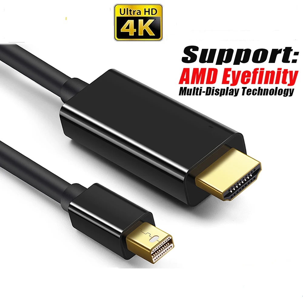 Позолоченный переходник с дисплейного порта MiniDP на совместимому HDMI Кабель