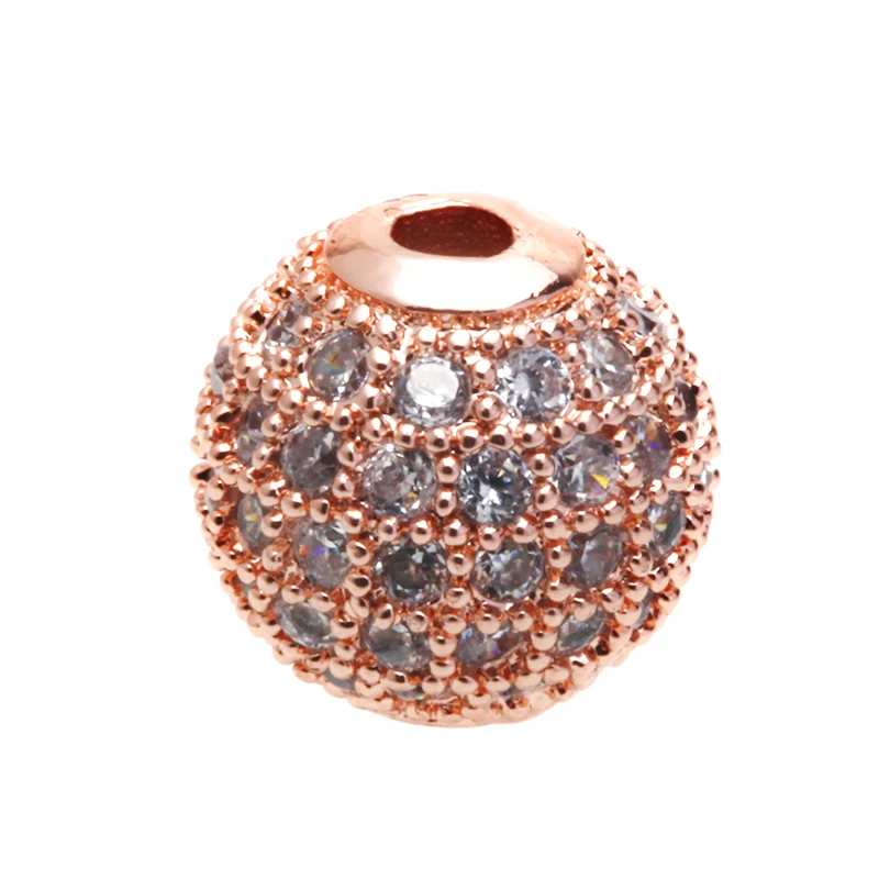 Бусины разделительные бусины для изготовления ювелирных изделий Copper CZ Zirconia 8 мм