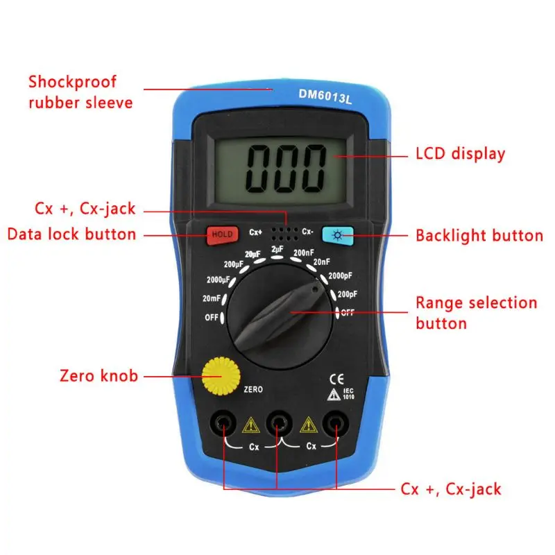 

Digital Capacitance Capacitor Tester pF uF Circuit Gauge Tester with LCD Display Y51B