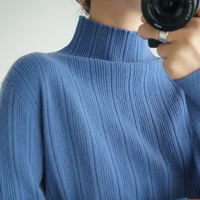 women sweater 2020 new female turtleneck long sleeved knitted pullover jumper pull femme clothes loose designer winter black