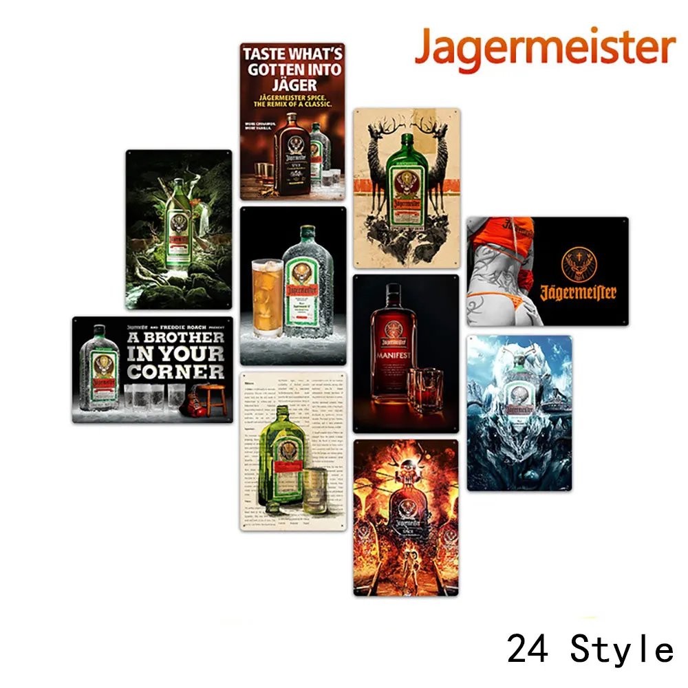 Жестяной знак Jagermeister винный металлический жестяной украшение для паба бара