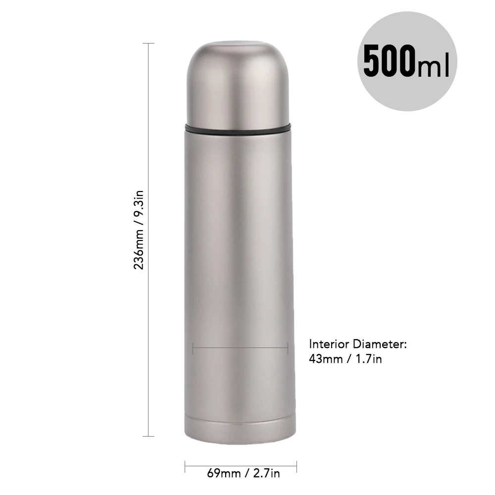 Titanium Water Bottle 450/500ml Double Wall Vacuum Insulated Flask Outdoor Sports Leak Proof Tea | Спорт и развлечения