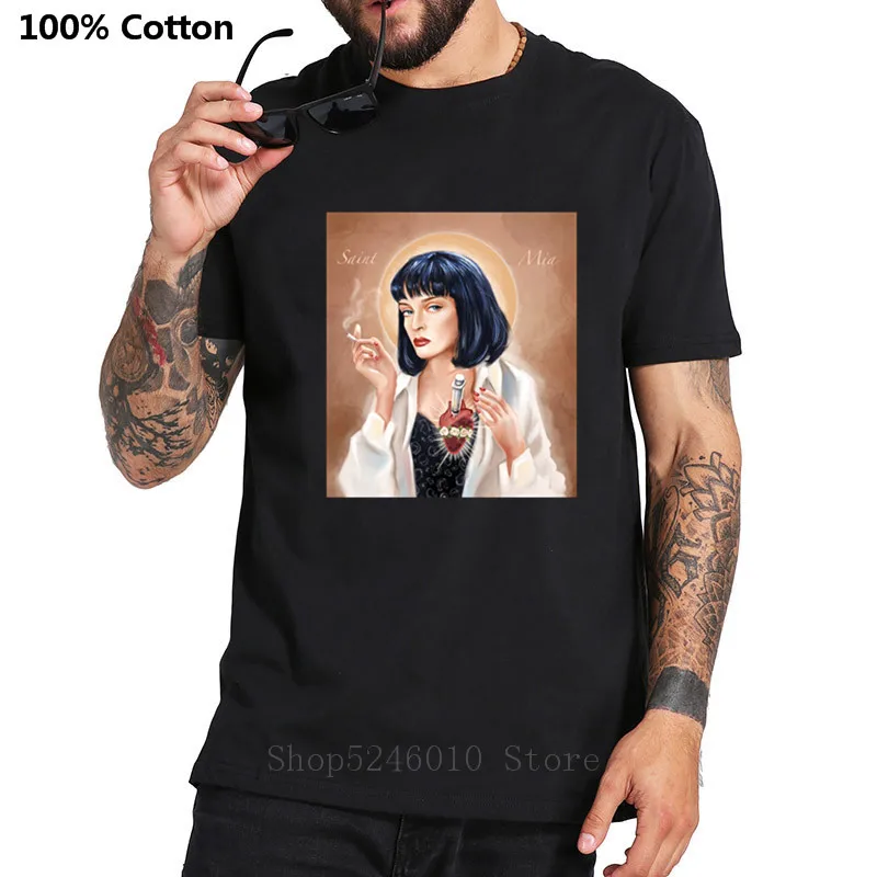 Фильм Holy Миа Уоллес целлюлозная фантастика Футболка Мужская/Женская мода лето