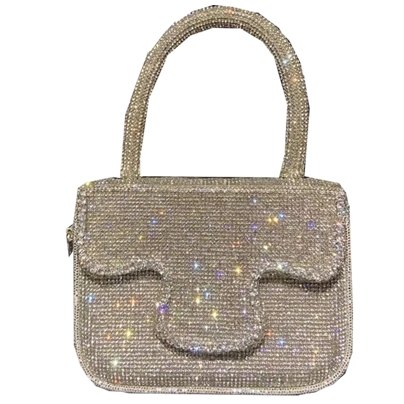 

[EAM] Women New Small Zebra Pattern Rhinestone Diamonds Personality All-match Top-handle Bag Fashion Trend Tide 2021 18A0751