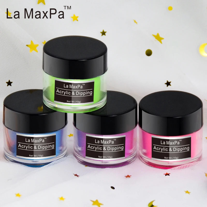 LaMaxPa яркий неоновый окунутый порошок 10 грамм неонового пигмента для ногтей