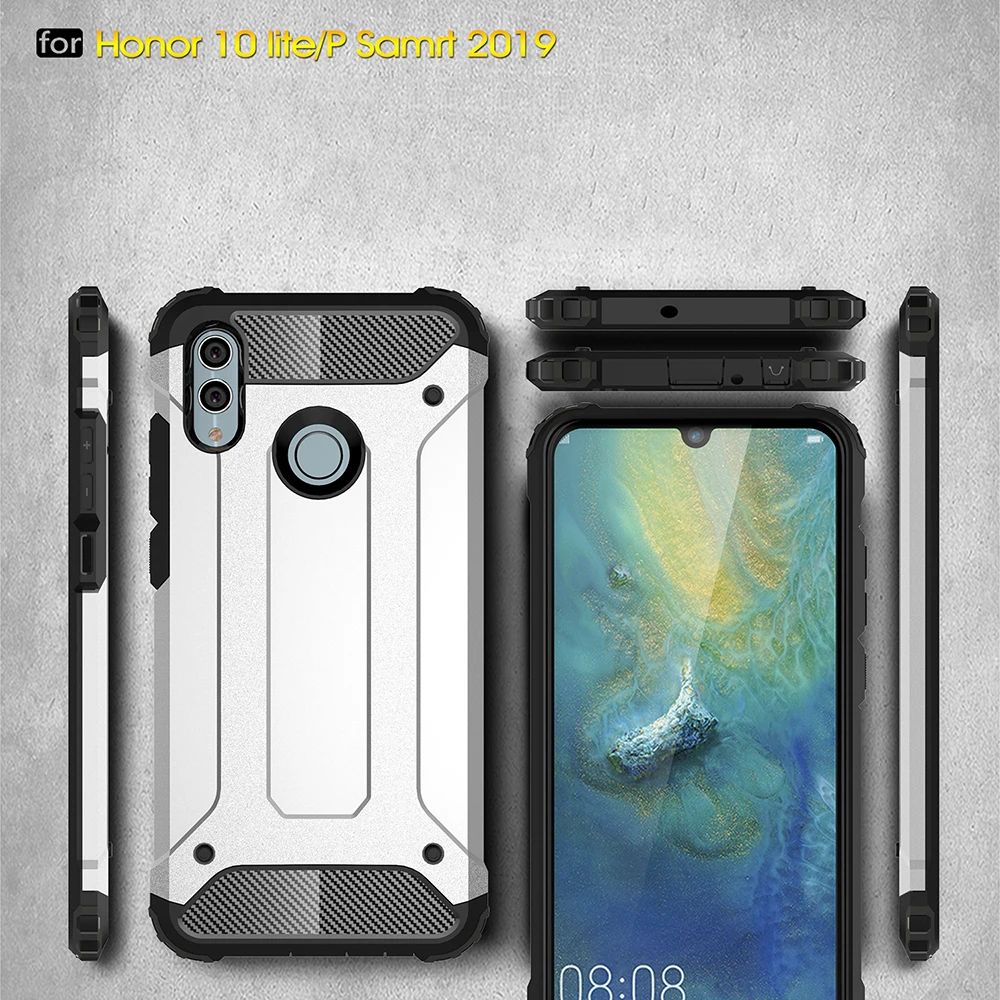 

50 Pieces Armor Phone Case For Huawei Y9 Prime Y6 Pro 2019 Y5 2018 Y7 P Smart Plus Magic 2 Shockproof Hybrid Dual Layer Cover
