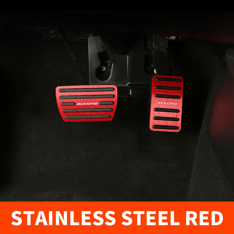 Red 2pcs Алюминиевый сплав Тормозной дроссель педаль клатч модификация украшения для Honda Accord 10 - Название цвета: Red 2pcs