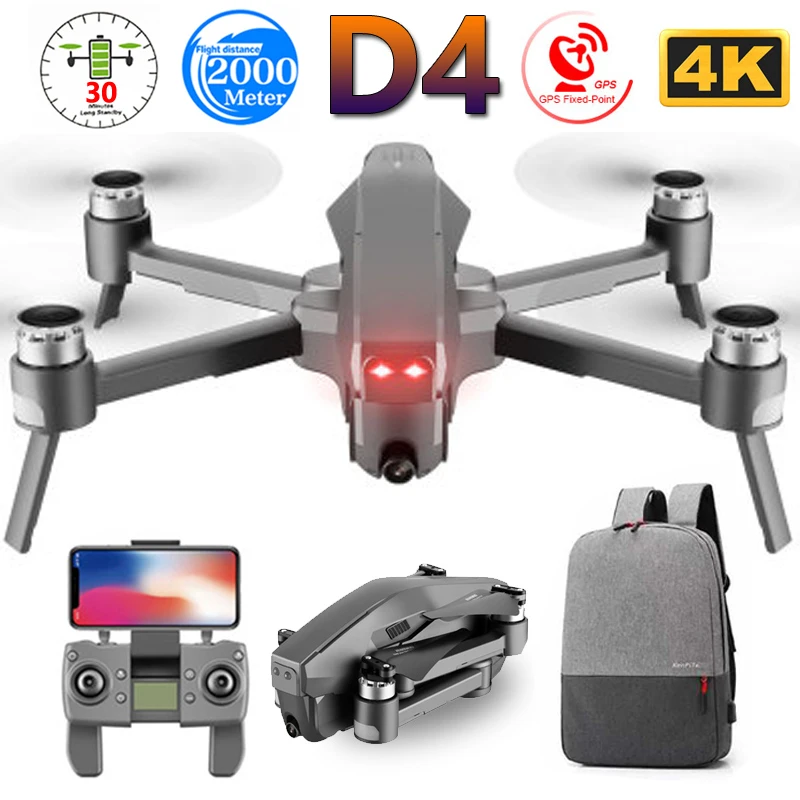 Фото Профессиональный Квадрокоптер D4 GPS FPV 600 м Wi Fi Дрон с камерой 4K HD бесщеточный Профессиональный Квадрокоптер D4 GPS FPV 600 м Wi Fi Дрон с камерой 4K HD бесщеточный