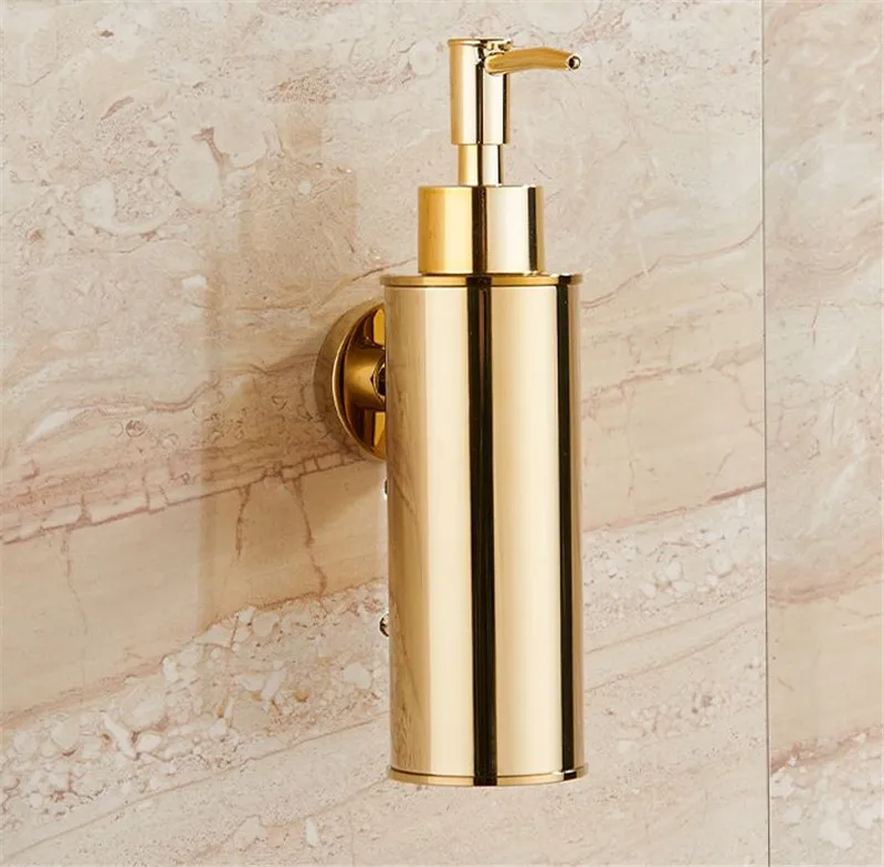 Liquid Soap Dispenser Hand Kitchen Sink Soap Container 304 Stainless Steel Gold Bathroom Shampoo Holder Wall Mounted Bottle