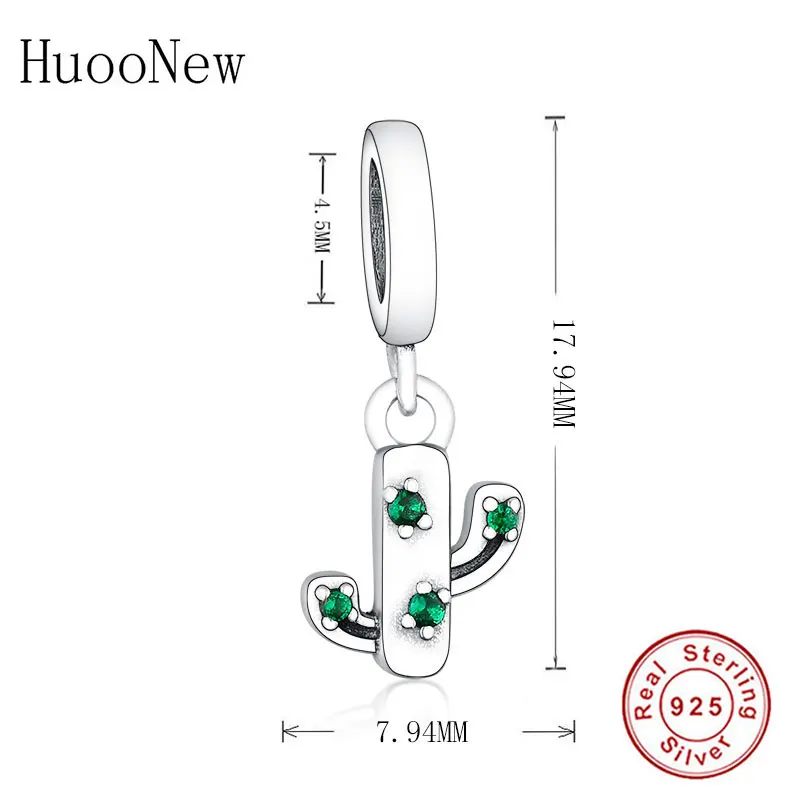 

Fit Original Pandora Charm Bracelet Real 925 Silver Cactus Mix Green Zirconia Crystal Bead Making Women Me My Love Berloque 2020
