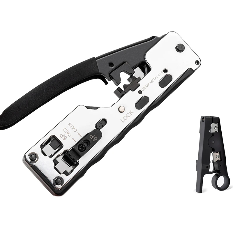 

Combo Network Rj45 Tool Telecom Crimping Crimper For Rj45 Cat7 Cat6A Cat6 Cat5 Rj11 Rj12 Modular Plugs Metal Clips Pliers Tools
