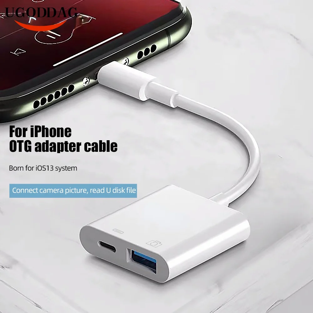 

Адаптер Lightning/USB 3,0 OTG для зарядки iPhone, мыши, клавиатуры, U-диска, камеры
