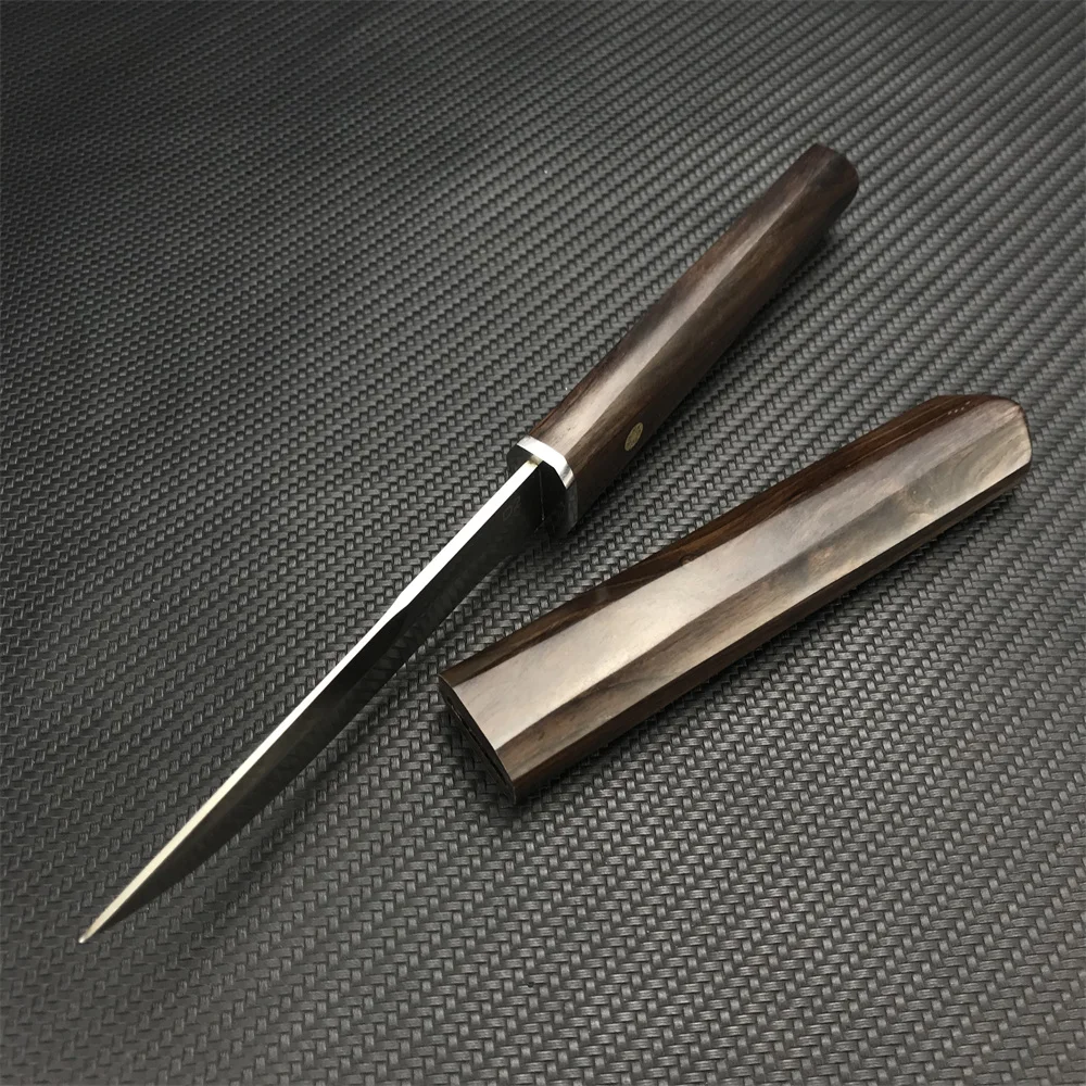 Высокотвердый тактический нож фиксированный ручка из эбенового дерева уличное