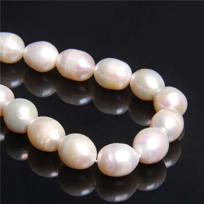 

11-12mm 100% Natural A Freshwater Pearl Irregular Rice Shape Beads For Jewelry Making DIY Bracelet Necklace Material Strand 14'