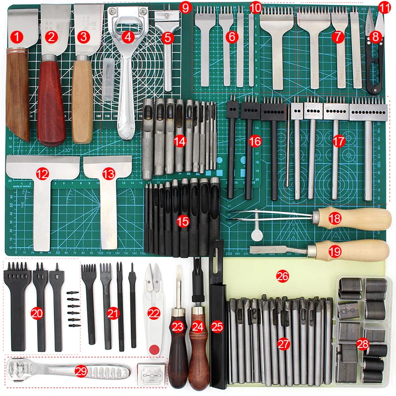 Различные ручные инструменты для шитья Наборы инструментов кожевенного ремесла