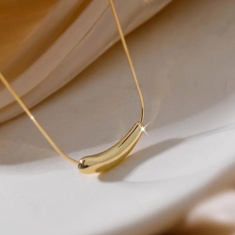 Реальные 925 стерлингового серебра в форме капли воды ожерелье ювелирных