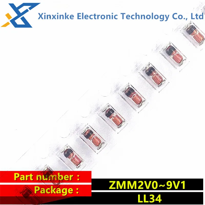 Цилиндрический стабилитрон LL34 100 Вт ZMM2V0 1206 в 0,5 в 2,2 в 3 в 2,4 В 2,7 в 3,3 В 3,6 В 3,9 В 4,3 в 4,7 в 5,1 В 5,6 В 6,2 В 6,8 в 7,5 в 9,1 В