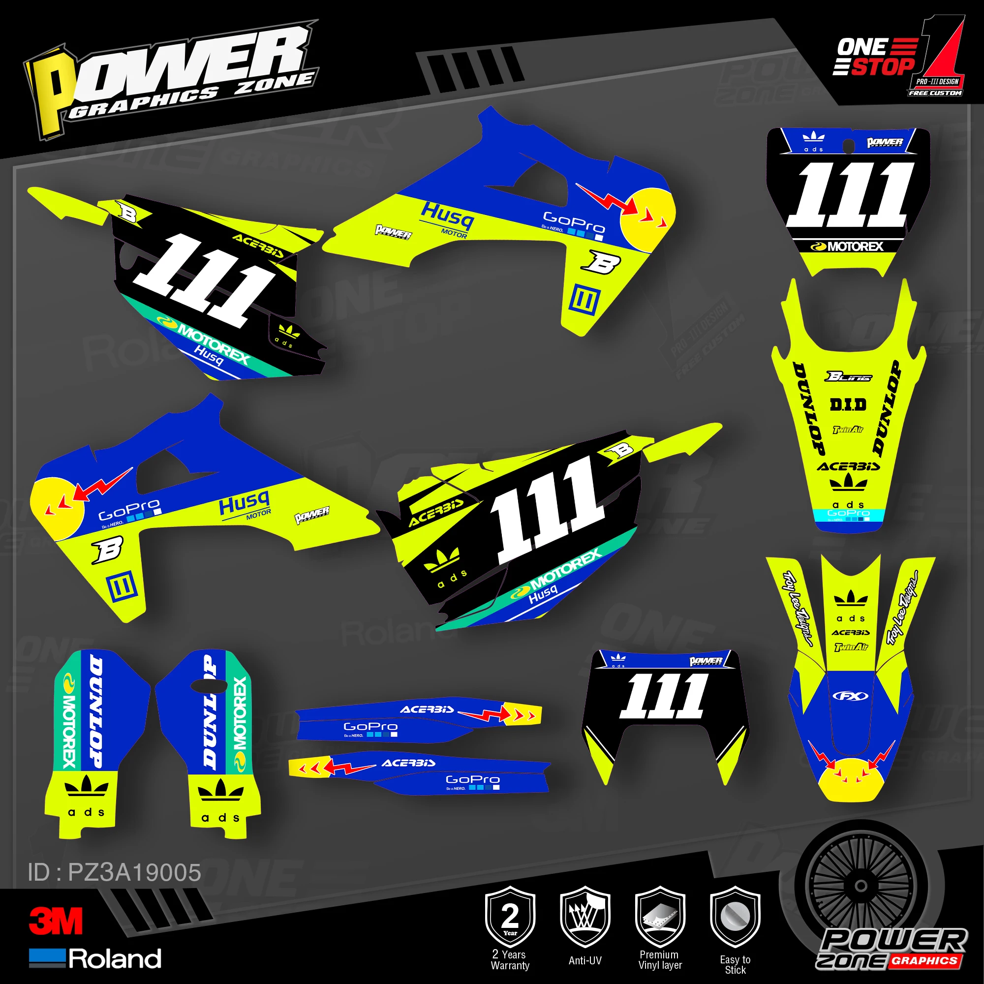 Персонализированные графические наклейки PowerZone Team 3M Набор наклеек для Husqvarna Decal