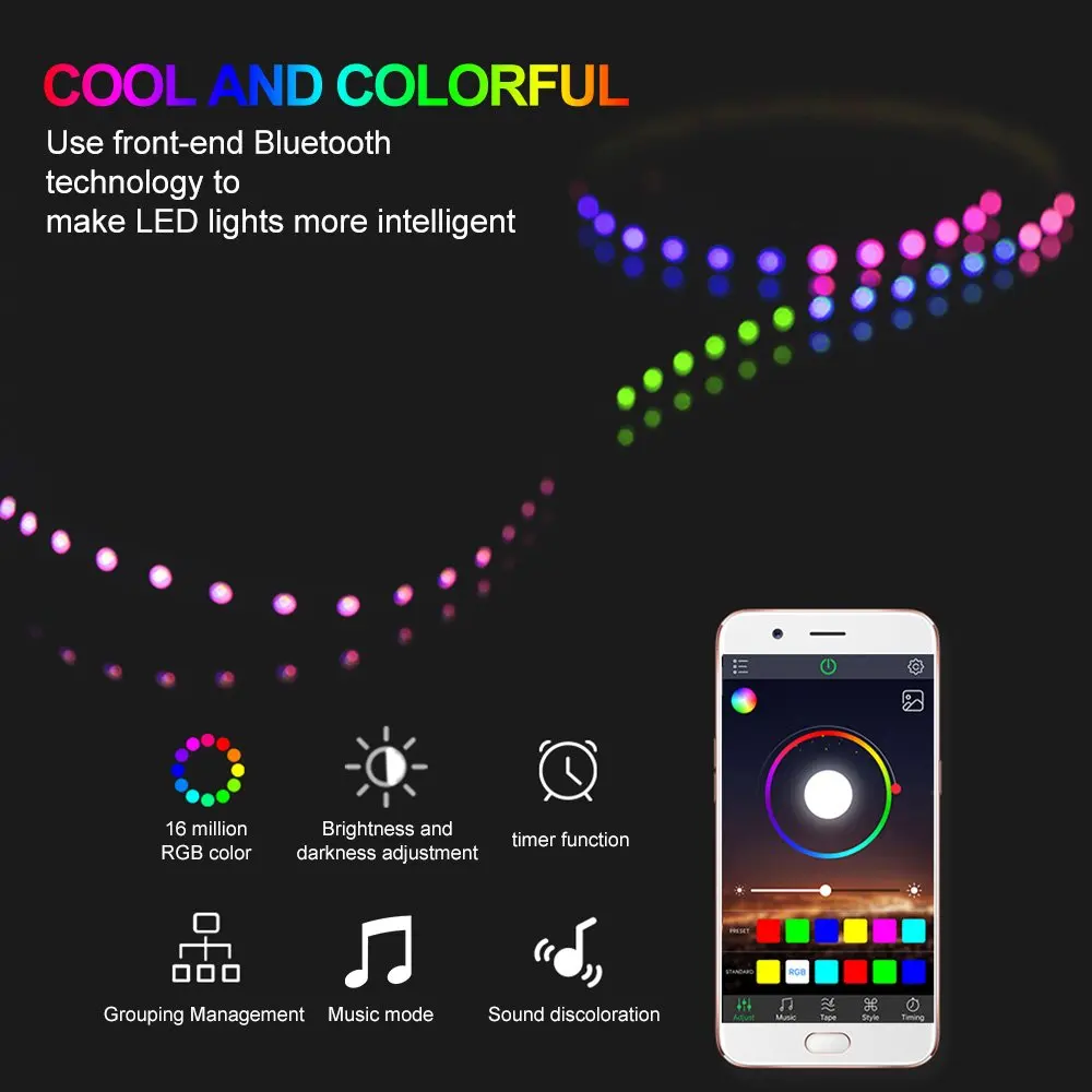 DC 5 в 12 В USB светодиодный RGB контроллер Bluetooth 4 0 музыкальный Таймер Пульт