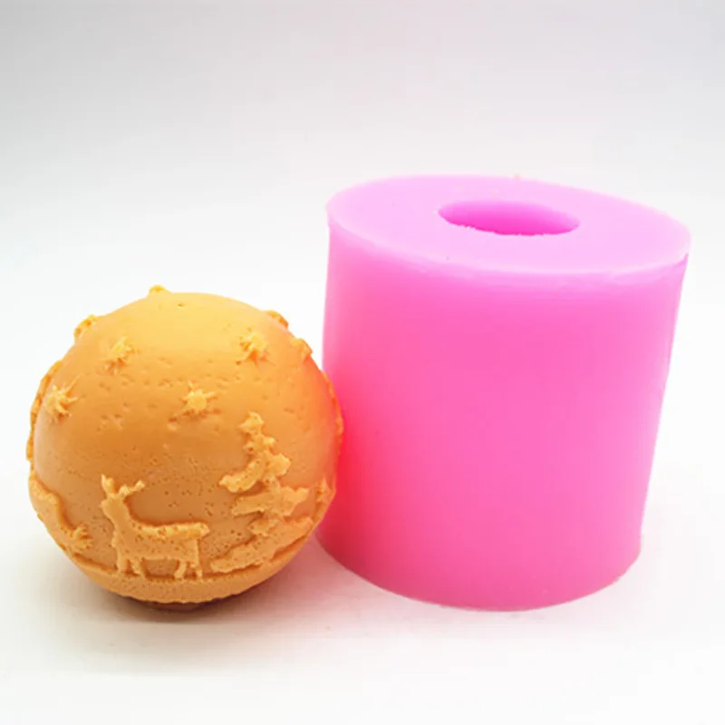 3D Силиконовая Рождественская форма для мыла дерево Лось снег формы инструменты украшения тортов из мастики