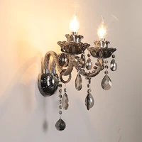 european style crystal wall lamp for home decor living room decoration e14 candle light bedroom bedside lamp corridor aisle