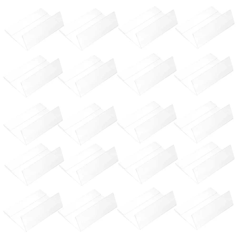 

20Pcs Acrylic Price Tag Rack Transparent Shape Price Label Display Holders
