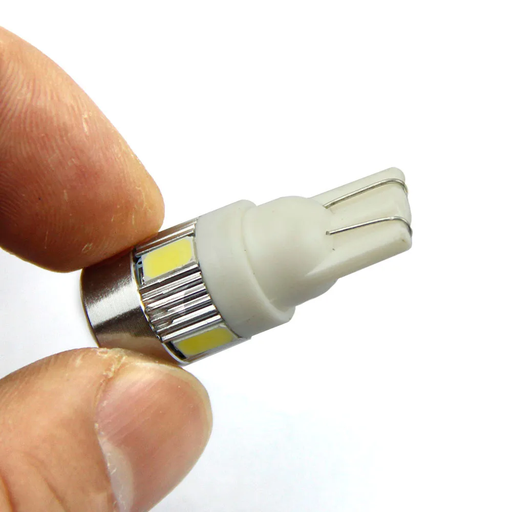 Kongyide Автомобильный свет 2X T10 W5W внутренние Ксеноновые белые светодиодный CANBUS 6SMD 5630 сигнал поворота боковой маркер лампочка для машины наружные огни