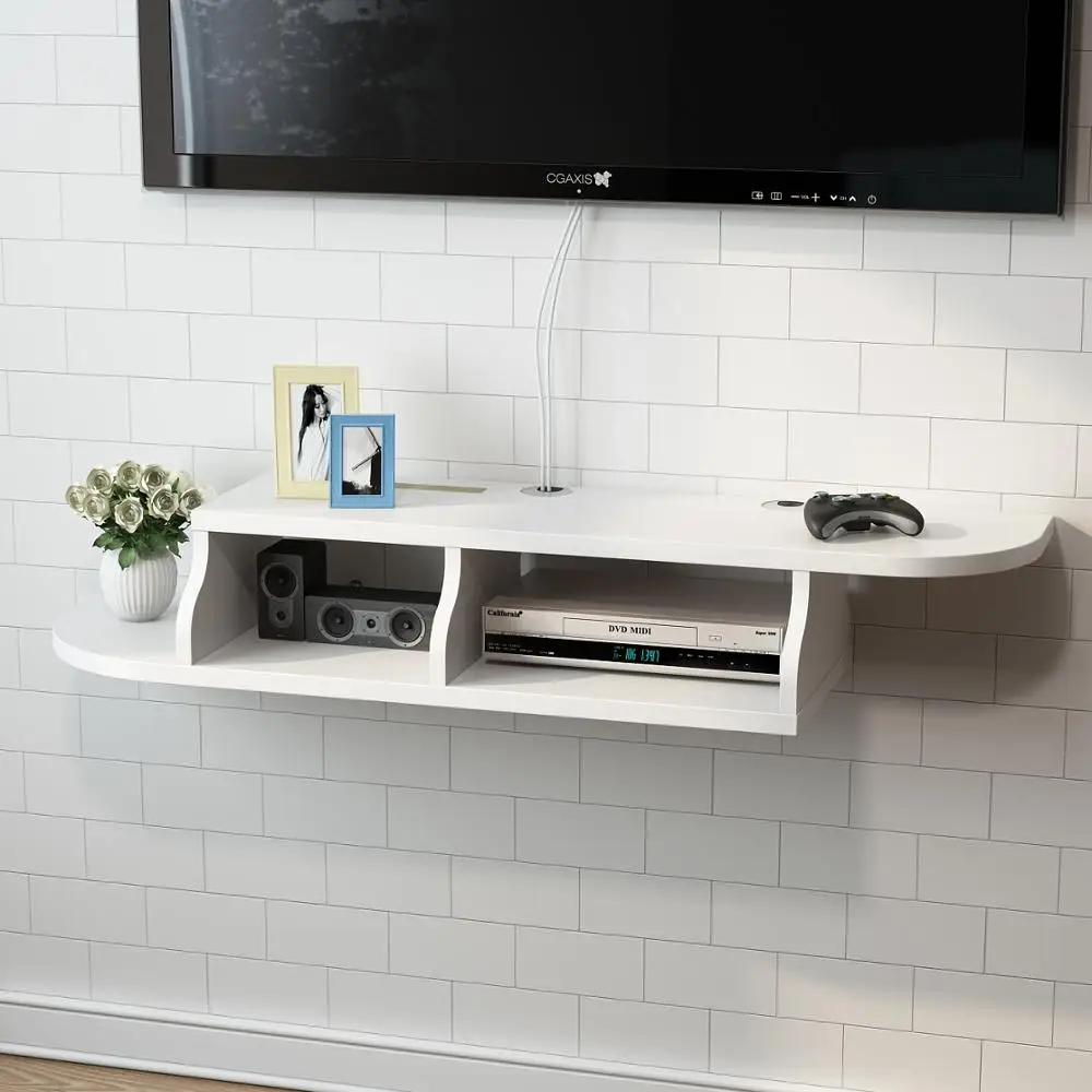 Tribesigns 2 ярусное современное крепление на стену плавающая полка ТВ